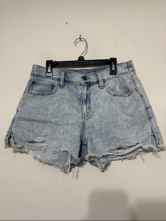 aerie Pants - Aerie Light Blue Distressed High-Rise Jean Shorts Size Small